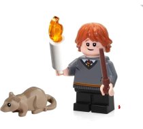 LEGO 2018. gada „Harija Potera“ minifigūra – Rons Vīzlijs (burvju nūja, svece, žurka Skabers) 75954