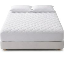 LivinEase stepēts matrača pārvalks - ievelkams matrača pārvalks, ar dziļām kabatām, izstiepjams līdz 30 cm - nav ūdensnecaurlaidīgs (balts) (balts, 160 x 200 + 30 cm)
