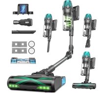 Vexilar V15Max akumulatora putekļsūcējs ar mopēšanas funkciju, 55 KPa/600 W/60 min putekļsūcējs, bezvadu savienojums, kloķu caurule, uzlādes stacija pie sienas, GreenEye, brīvi stāvošs grīdas uzgalis, 1,5 l konteiners