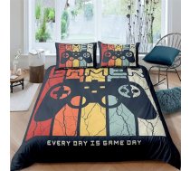 Bērnu Gamer gultas veļa 135 x 200 cm 2 gab. zēniem un meitenēm Mikrošķiedras mīkstie ziemas siltie segas pārvalki ar rāvējslēdzēju 3D Gamepad sega ar spilvendrānām 80 x 80 cm