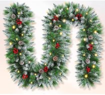 Solace Ziemassvētku virtene 2,7 m 220 PVC uzgaļi 3 metri silti baltas virtenes gaismas un 30 LED diodes