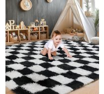 Cekene Liela platuma paklājs Dzīvojamā istaba melns 200 x 300 cm Īpaši mīksti mazgājami paklāji guļamistabai Šauri pūkaini, neslīdoši grīdas paklāji atpūtas telpai Bērnu rotaļu istabai Kopmītnei