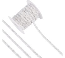 MAYJOYDIY 3 m balta mežģīņu apdare ar pērļu apdari 8 mm stikla pērlītes Izšūšanas mežģīņu lenta Modes dekoratīvās bārkstis aplikācijas kostīmu kleita kāzu dāvanu iepakojums DIY amatniecība