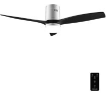 Cecotec EnergySilence Aero 5600 Classic Iron&Black griestu ventilators ar gaismu un tālvadības pulti, 40 W, 3 lāpstiņas, LED apgaismojums, taimeris, 6 ātrumi, ziemas/vasaras režīms