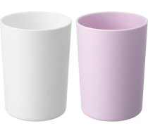 2 zobu birstes trauciņu komplekts, 300 ml zobu birstes turētājs zobu sukai un zobu pastai, pārtikas kvalitātes plastmasas vannas istabas zobu birstes turētājs, piederumu organizētājs un zobu birstes turētājs (violets + balts)