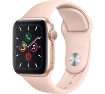 Apple Watch Series 5 (GPS, 40 mm) Alumīnija korpuss zelta krāsā ar smilšu rozā sporta siksniņu (Atjaunots)