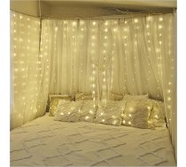 EMOS LED gaismas aizkars, 240 LED pilienu pasaku gaismas, 1,7 m garas Ziemassvētku pasaku gaismas + 3 m kabelis, ieskaitot barošanas avotu, 8 gaismas režīmi, svinībām, Ziemassvētkiem, silti balta, IP44, iekštelpām un ārpus telpām
