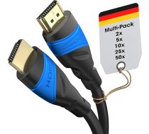 KabelDirekt 8K un 4K HDMI kabelis, 5 x 3 m, izstrādāts Vācijā, piemērots jebkurai HDMI kabeļa konfigurācijai (10K, 8K@60Hz un 4K@120Hz, ātrgaitas HDMI ar Ethernet, Blu-ray, PS5, Xbox Series, Switch)