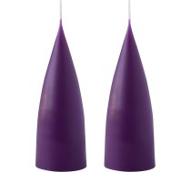 Kunstindustrien® Pillar Candles, ražotas Dānijā, 43 pieejamās krāsas, dāņu ražojuma, krāsotas sveces, ilgs degšanas laiks - 15 stundas, sveces dekorēšanai, 2 gabali, 6,5 x 16 cm (violeta)