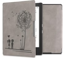 kwmobile Korpuss saderīgs ar Kobo Aura H2O Edition 1 Case - Mākslīgās ādas vāciņš - Dandelion Love Grey