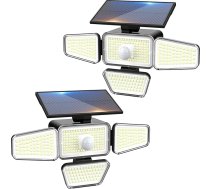 Peasur Pack of 2 Solar Lights for Outdoor Use with Motion Sensor, 318 LED Solar Lights Outdoor, IP65 Waterproof Solar Outdoor Light for Garden, Balcony, Garage, Fence