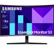 SAMSUNG 32 collu Essential S3 S39GD, Full HD (1920 x 1080), datora monitors, PC ekrāns, 100 Hz, 1800R izliekts, spēļu režīms, acu taupīšanas režīms, LS32D396GAUXEN