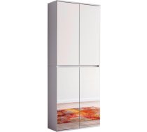 trendteam smart living - Spogulis - Skapis - Balts - Daudzfunkcionāls skapis ar daudz vietas - (garums x augstums x dziļums) 74 x 191 x 34 cm - 1 drēbju turētājs un 6 plaukti