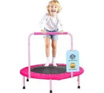 VEVOR Bērnu batuts Āra batuts 91,44 cm saliekams batuts ar rokturi Rebounder batuts Dārza batuts mazuļiem Dāvana dzimšanas dienā bērniem vecumā no 3 gadiem 100 kg slodzes ietilpība Rozā krāsā