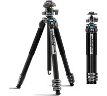 SIRUI L-224FL Oglekļa šķiedras ceļojumu statīvs ar KS-10 zema profila lodveida galvu, kompakts kameras statīvs 149 cm, ar ātrās atbrīvošanas funkciju, grozāmu centrālo kolonnu, 15 kg kravnesība fotografēšanai brīvā dabā un ceļojumiem