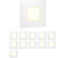 ledscom.de LED kāpņu gaisma, FEX kāpņu gaisma iekštelpām un ārtelpām, kvadrātveida, 85 x 85 mm, silti balta, 12 gab. iepakojumā