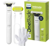 Philips OneBlade ūdensizturīgs uzlādējams intīmās skūšanās aparāts ar ādas aizsargājošu asmeni - balts
