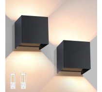 Homefire LED sienas gaisma Āra sienas lampa: Sienas lampu komplekts: 2 āra sienas lampas Iekštelpu melna lampa uz augšu, uz leju, sienas lampas Modernās āra lampas IP65 Ūdensizturīga regulējama gaisma Priekšnama lampas mājas sienai Priekšnama