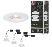 Paulmann 94299 Nova Mini LED padziļinājumā iebūvētu gaismu monētu komplekts 3 apaļi stingri 3 x 4 W padziļinājumā iebūvēti griestu prožektori Warm White 2700 K 12 W Aluminium Rigid (IP44) 3 (matēti balta)