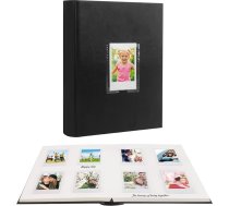 Fotoalbums ar 128 kabatām, rakstāmvirsmu un priekšējo logu, paredzēts 3 collu Polaroid fotoalbumiem; saderīgs ar Fujifilm Instax Mini 12, 11, 9, 99, 8, 40, Polaroid 300, HP Sprocket un K-Pop fotokartēm (melns)