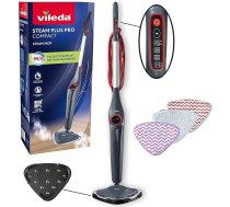 Vileda Steam Plus Pro Compact tvaika tīrītājs | Iznīcina līdz pat 99,9 % baktēriju un vīrusu | Jutīgiem grīdas segumiem | 4 tvaika intensitātes līmeņi | Uzglabāšanas paklājs | Ekoloģisks iepakojums
