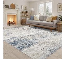 Viesistabas paklājs, moderns, mazgājams, ar īsu plūksnu, neslīdoša apakšpuse, mīksts, krāsa: smilškrāsas zils, izmērs: 200 x 300 cm Paklāji guļamistabai, ēdamistabai, birojam, atsevišķām telpām