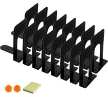 DIFIT grāmatu balsti, 8 pāri (16 gab.), grāmatu turētājs, 17 cm (augstums) x 12,6 cm (garums) x 14,8 cm (platums), metāla grāmatu balsti žurnāliem/grāmatām/CD, grāmatu turētājs plauktam birojā/mācību telpā/dzīvojamā istabā (melns)