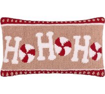 furn. Candy Ho Ho Ho spilvenu pārvalks – pūkains, svētku noskaņas dekoratīvs Ziemassvētku pārvalks ar faktūru un uzrakstu (rozā/sarkans – 30 x 50 cm)