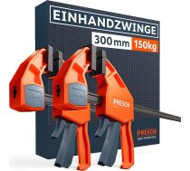 PRESCH spailes ar vienu roku 300 mm, 2 gabali - Spaiļu komplekts ar 150 kg iespiedējspēku tūlītējai fiksācijai - Robustas ātrās noņemšanas spailes, pateicoties oglekļa tēraudam un stikla šķiedras pastiprinātam korpusam - Spailes ar