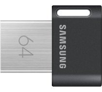 Samsung FIT Plus USB zibatmiņas disks, A tipa, 64 GB, 300 MB/s lasīšanas ātrums, 30 MB/s rakstīšanas ātrums, kompakts USB 3.1 zibatmiņas disks ar atslēgu gredzenu, pelēks, MUF-64AB/APC