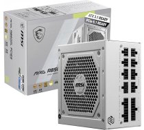 MSI MAG A850GL PCIE5 850W 80 Plus Gold pilnībā modulārs barošanas bloks ATX 3.0 PCIe 5.0 GPU atbalstam, melni, plakani kabeļi - 7 gadu garantija