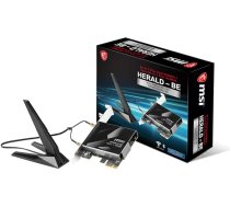 MSI Herald-BE WI-FI 7 MAX (Wi-Fi 7, 802.11BE, Bluetooth 5.4, PCIe, Multi-Link darbības tehnoloģija, ārējā antena)