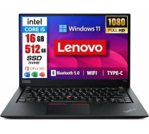 Lenovo ThinkPad T490s klēpjdators | 14 collu | 1920 x 1080 | Intel Core i7-8665U | 16 GB DDR4 RAM | 512 GB NVMe | DE-QWERTZ | Windows 11 Pro | 1 gada garantija | (atjaunots)