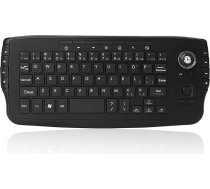 Docooler E30 2,4 GHz bezvadu tastatūra ar Trackball peli ar ritināšanas riteni Tālvadības pults Android TV Box Smart TV PC portatīvajam datoram, melna
