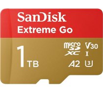 SanDisk Extreme Go microSDXC karte 1TB (Android viedtālruņiem un planšetdatoriem, rīcības kamerām, droniem, UHS-I, līdz 200MB/s 5K, 4K UHD, Rescue Pro Deluxe, V30, 10. klase, U3) Amazon