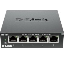 d-link DES-105/E - 5 pieslēgvietu 10/100 metāla korpuss - galddatora slēdzis - Garantija: 1 gads - Eiropas kontaktdakša
