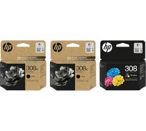HP 2 x melnā 308e tintes kasetne Envy 6122e 6532e 6520e 6132e 6530e 6120e 6110e 6558e 6110e 6130e daudzfunkcionālais printeris