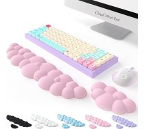 Ergonomisks ergonomisks tastatūras paliktnis, augsta blīvuma atmiņas putu plaukstas balsts, ergonomisks tastatūras paliktnis, peles paliktņa atbalsts birojam/ datoram/ datoram/Laptop/Gaming/Mac, rozā krāsā