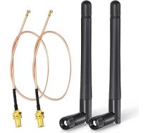 Bingfu Dual Band 2.4GHz 5.8GHz 3dBi MIMO RP-SMA Male WiFi antena (2 gabali) + 2 x 30cm U.FL uz RP-SMA kabelis maršrutētājam Bezvadu Mini PCI Express PCIE tīkla kartes adapteris