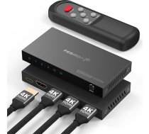 Fosmon 3 portu HDMI 4K pārslēdzējs ar tālvadības pulti, 4K@60Hz HDCP 2.2 18Gbps, automašīnas HDMI 2.0 pārslēdzējs 3x1 sadalītājs, saderīgs ar PS5, Xbox X|S, Apple TV, DVD, portatīvo datoru, monitoru