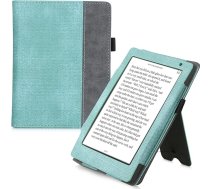 kwmobile Flip Case saderīgs ar Kobo Aura H2O Edition 2 - Rokas siksna - Pārsegs Mint Green Dark Grey