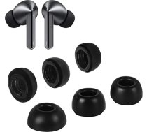 Adhiper 3 pāri austiņu Galaxy Buds3 Pro (2024), S/M/L, 3 izmēri, dubultā atloka silikona austiņu uzgaļi, kas piemēroti Samsung Galaxy Buds 3 Pro (melni)