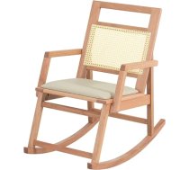 Memomad Rocking Chair Made of Solid Wood (Eucalyptus), UV-Resistant Wicker, for Indoor and Outdoor Use, Ergonomic Design, Chestnut/Natural Colour, 94 x 57 x 90 cm