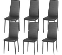 DEWINNER Nordic Dining Chair (Set of 6), Ergonomic Design, Metal Legs, Vintage Padded, Casual Kitchen Chair with Stitching