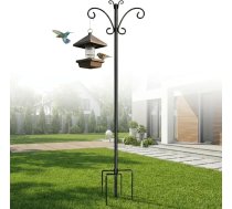 Hoofun Shepherd Hook Dārza putnu mājas statīvs: 92 collas/234 cm augstumā ar tauriņa galvu un pastiprinātu zemes smaili, izgatavots no 19 mm biezas metāla caurules āra laternām, saules gaismām, augiem, putniem