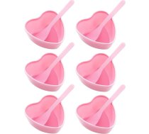 3/6/9/9/12 gab. plastmasas sejas masku sajaukšanas trauku komplekts, sirds formas masku sajaukšanas komplekts, ādas kopšanas, sejas aplikatoru sukas, sejas kosmētikas rīki, sejas trauki sievietēm