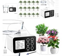 Flintronic automātiskā laistīšanas sistēma, automātiskā laistīšanas sistēma 15 podos audzētiem augiem, uzlādējams pilienveida irigācijas komplekts ar 10 m šļūteni augu laistīšanai iekštelpās, balkonā, dārzā