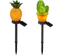 Artibetter 2 Stück Solar Gartenleuchten Ananas mit Ip55 Schutz Leichte Synthesis Material Rasenstab Lampen für Außen und Hofbeleleuchtung im Garten