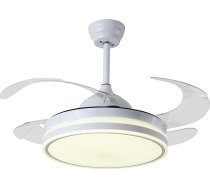 BEL AIR HOME - Cocon DC griestu ventilators ar noņemamām lāpstiņām un LED apgaismojumu, 36 W (3000 K, 4000 K, 6500 K), ar tālvadības pulti (balts)