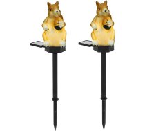 SOLUSTRE 2 Stück LED Eichhörnchen Gartenleuchte für Außen mit Acryl Material und Tierhandwerkslampe zur Stimmungsvollen Rasenbeleuchtung